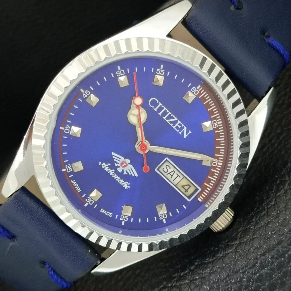 Citizen Blue Dial Men's Automatic Watch with Silver Case